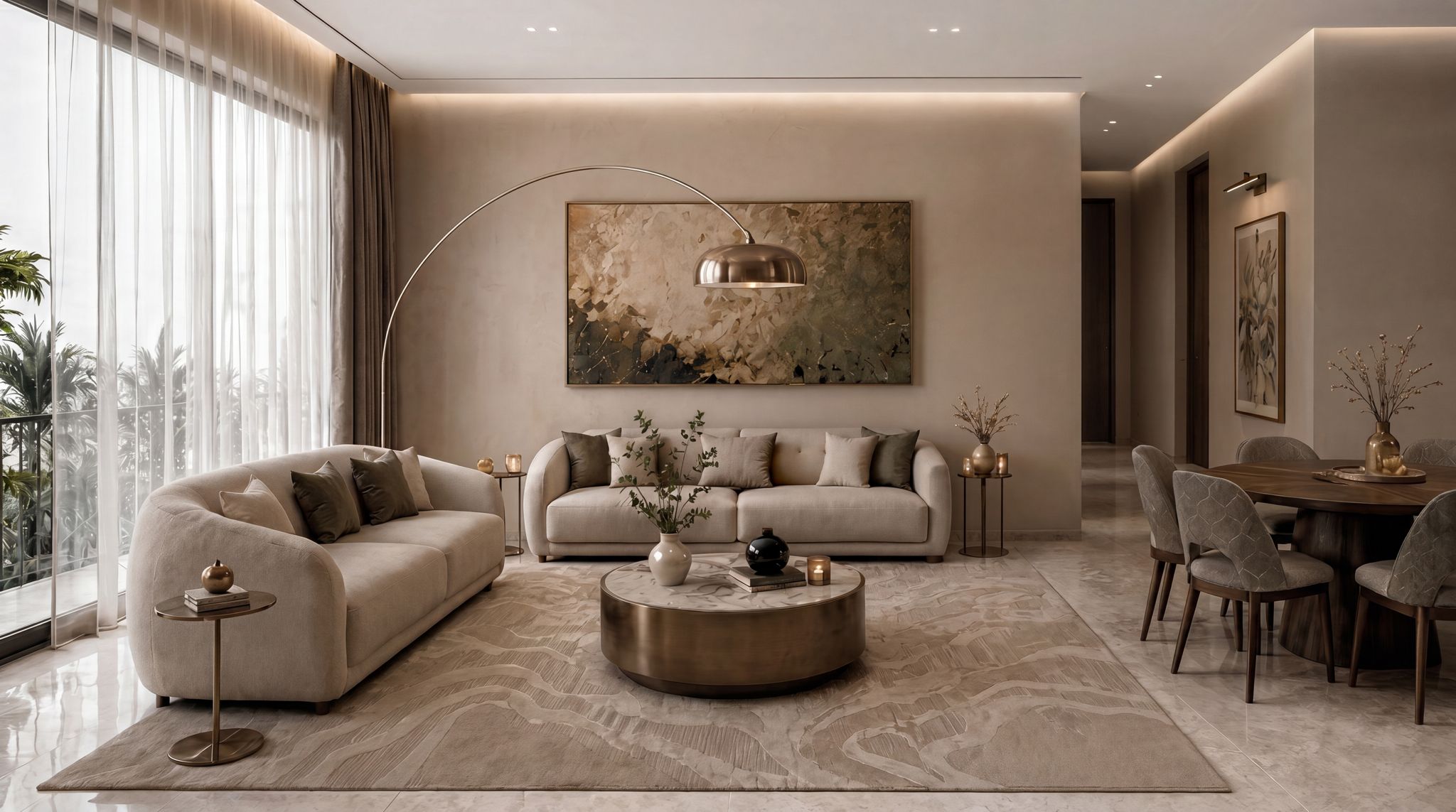 Padel Living Residences — living room floor-to-ceiling windows